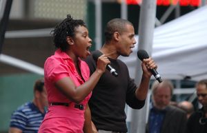 Ta'Rea Campbell from the cast of The Lion King Photo