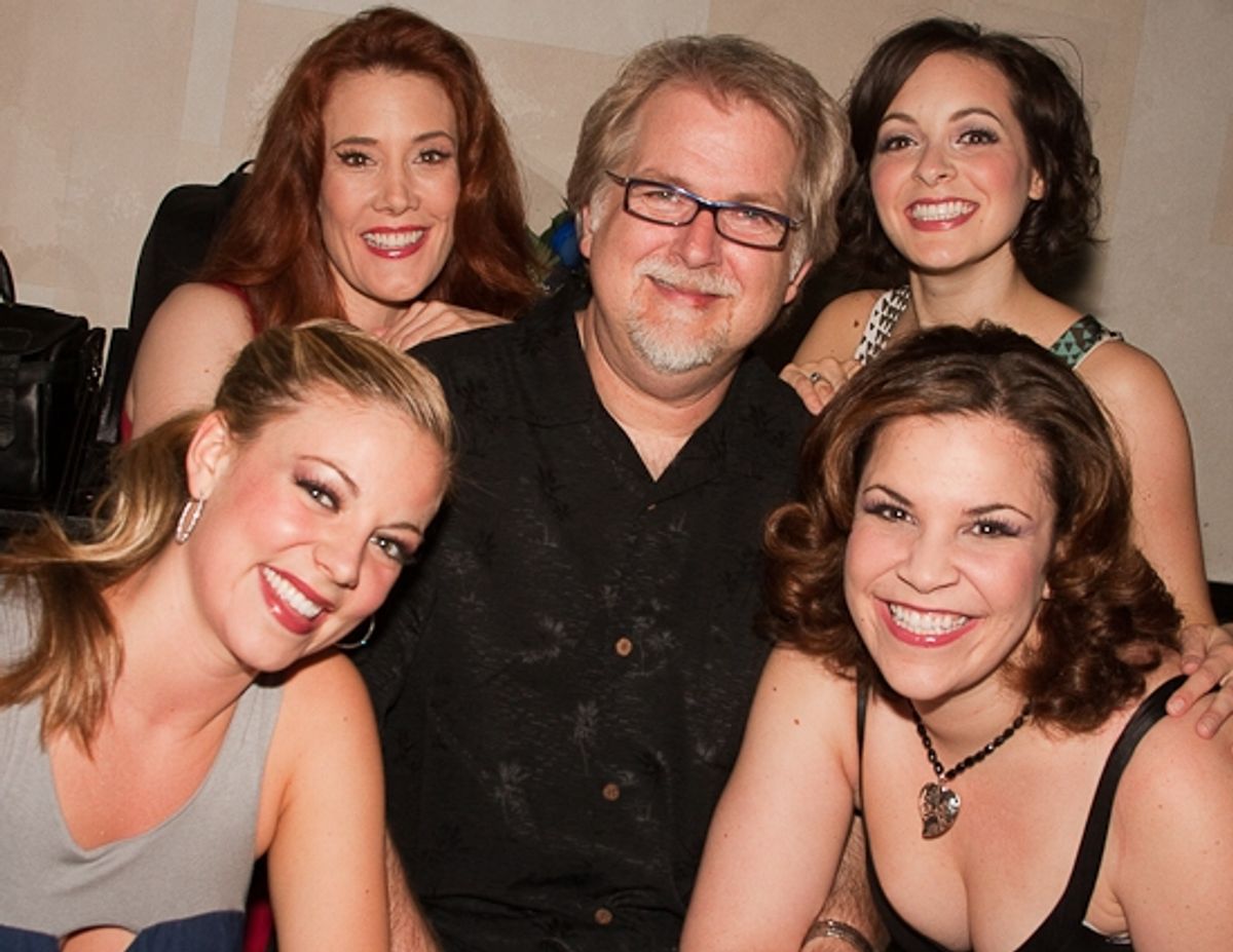 Kirsten Bracken, Misty Cotton, Christina DeCicco and Lindsay Mendez with Roger Bean at 