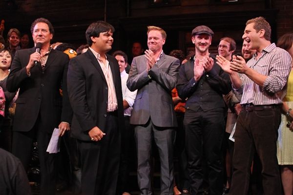Kevin McCollum, Robert Lopez, Jason Moore, Jeff Whitty and Jeff Marx Photo