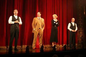 The 39 Steps cast members Arnie Burton, Sean Mahon, Jill Paice, Jeffrey Kuhn.  Burton Photo