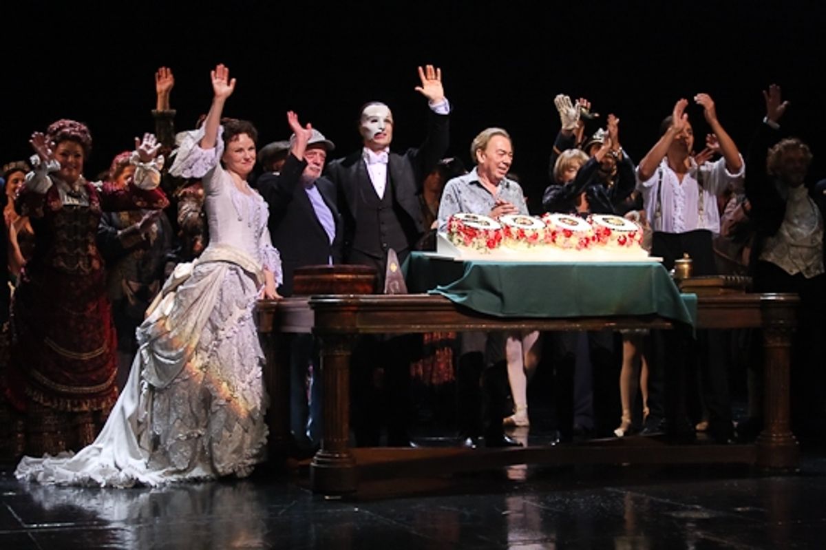 Jennifer Hope Wills, Harold Prince, John Cudia, Andrew Lloyd Webber, Gillian Lynne and Ryan Silverman at 