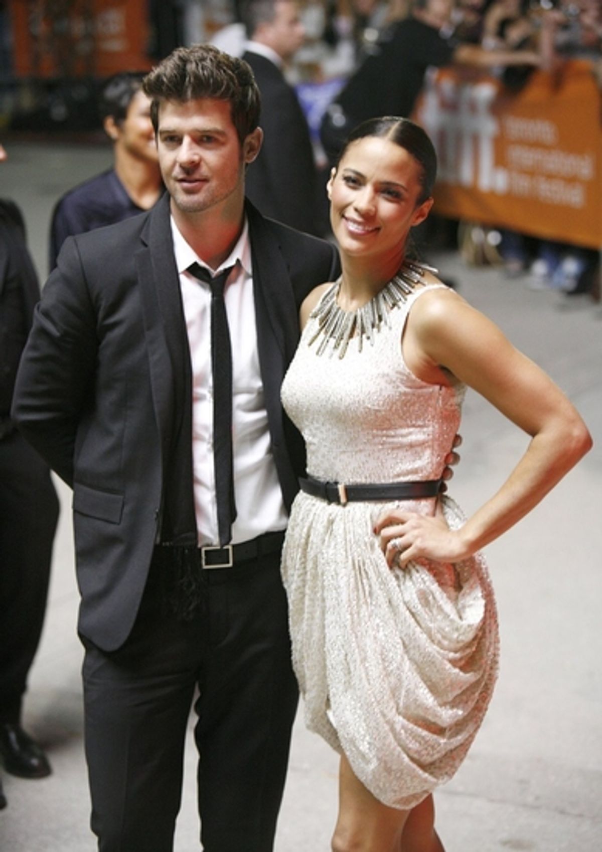 Robin Thicke and Paula Patton at 