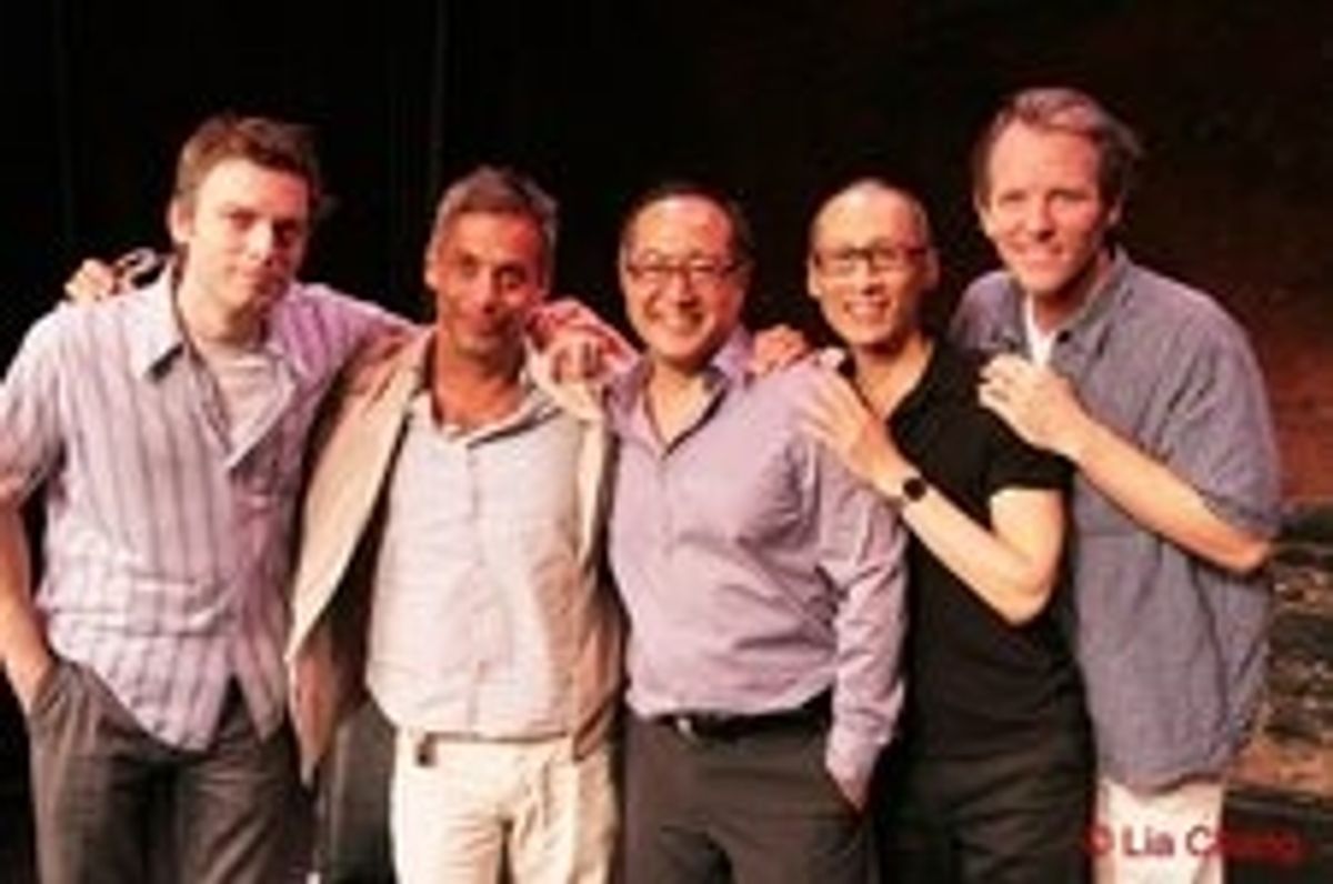 NAATCO's LOVE! VALOUR! COMPASSION! benefit reading at the Cherry Lane Theater in New York on September 14, 2009. Justin Kirk, Joe Mantello, Alan Muraoka, Francis Jue and Stephen Bogardus  at 