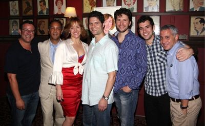 Director Michael Greif, costume designer Jeff Mahsie, Alice Ripley, composer Tom Kitt Photo