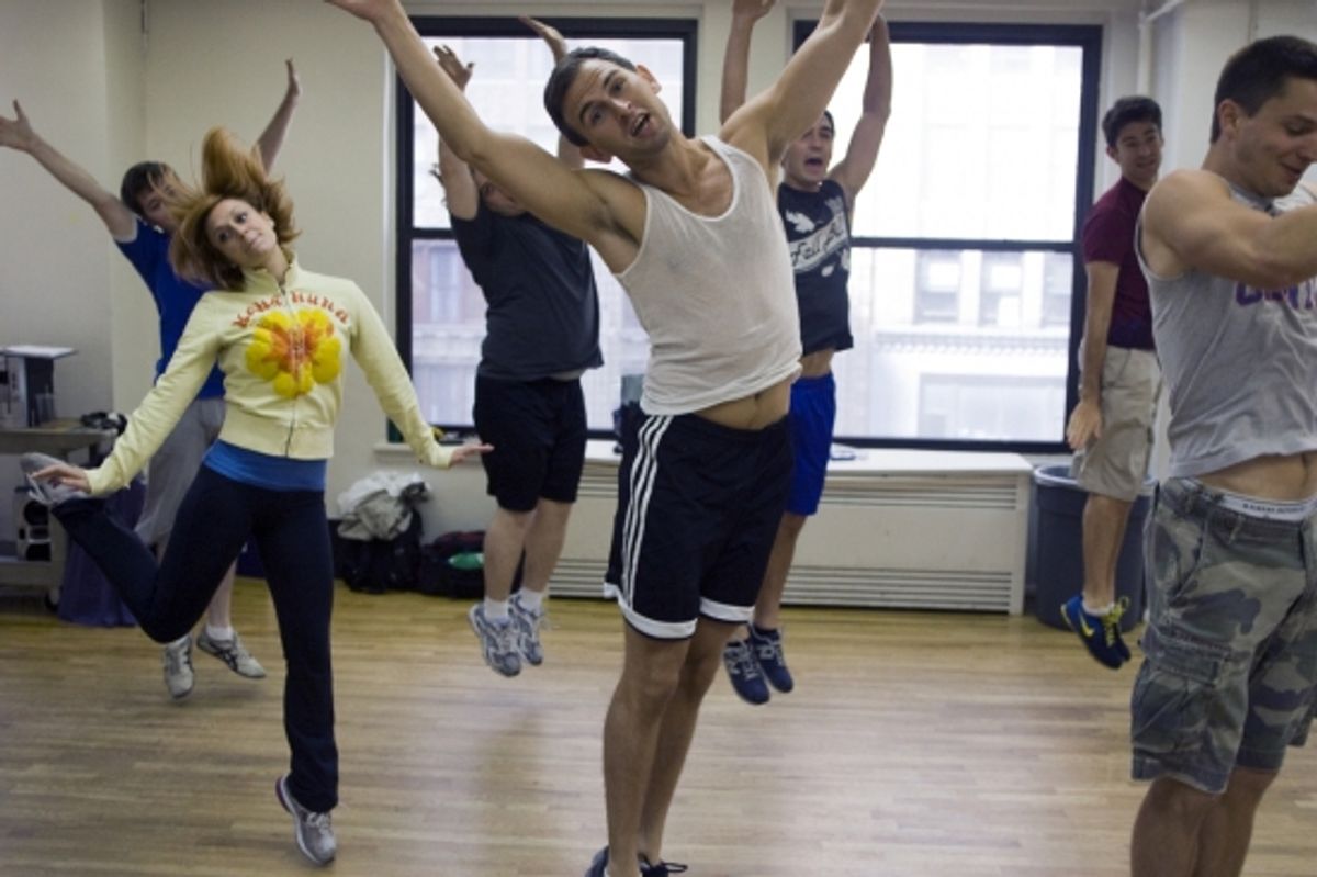 Megan Sikora, Daniel Reichard and cast of THE HAPPY EMBALMER at 