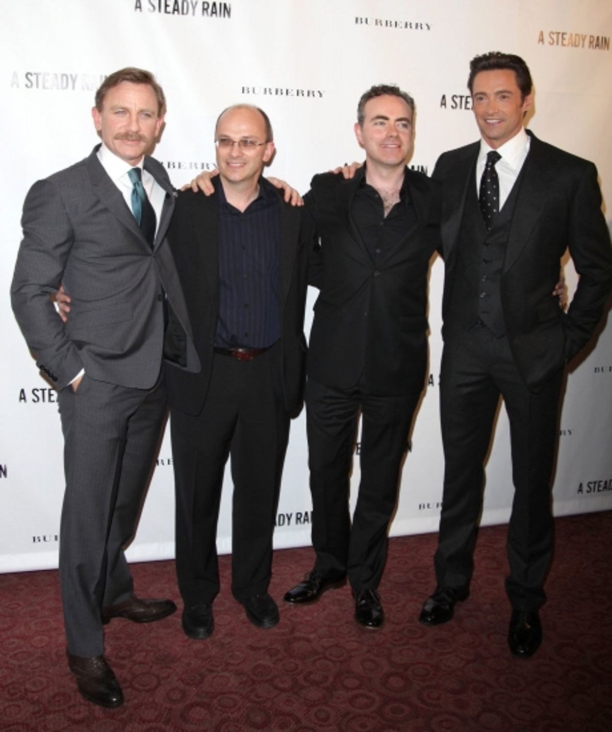 Daniel Craig, writer Keith Huff, director John Crowley and Hugh Jackman at 