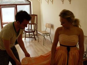 Director Ian MacFarlane with Sophie Isaacs (Toffee) Photo