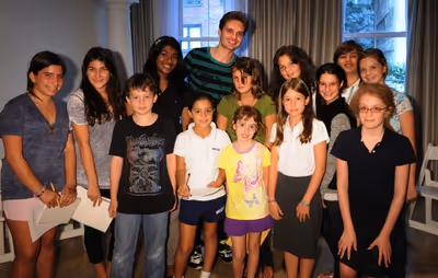 Sebastian Stan and the students of Applause NYC Photo