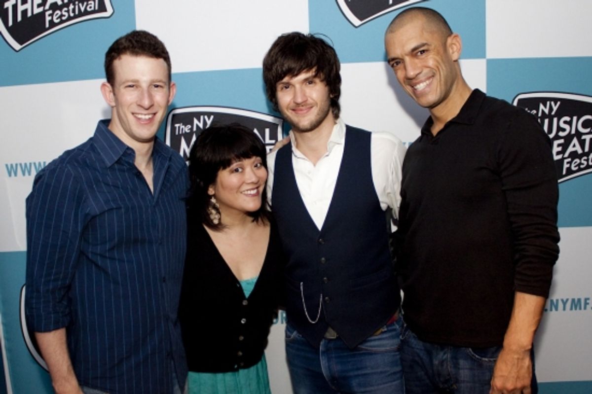 Nick Blaemire, Ann Harada, Doug Kreeger and Dennis Stowe at NYMF 2009 - Cast and Creative Teams 'Party Down'