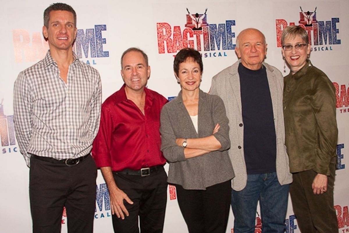 James Moore, Stephen Flaherty, Lynn Ahrens, Terrence McNally and Marcia Milgrom Dodge at 