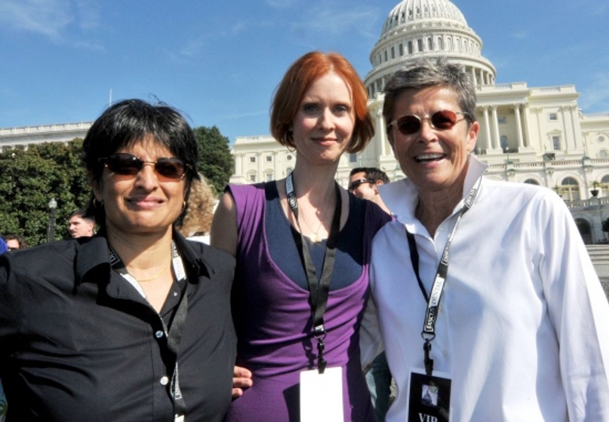Urvashi Vaid, Cynthia Nixon and Kate Clinton at 