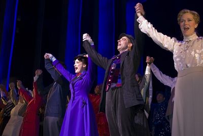 Laura Michelle Kelly, Christian Borle and Rebecca Luker Photo