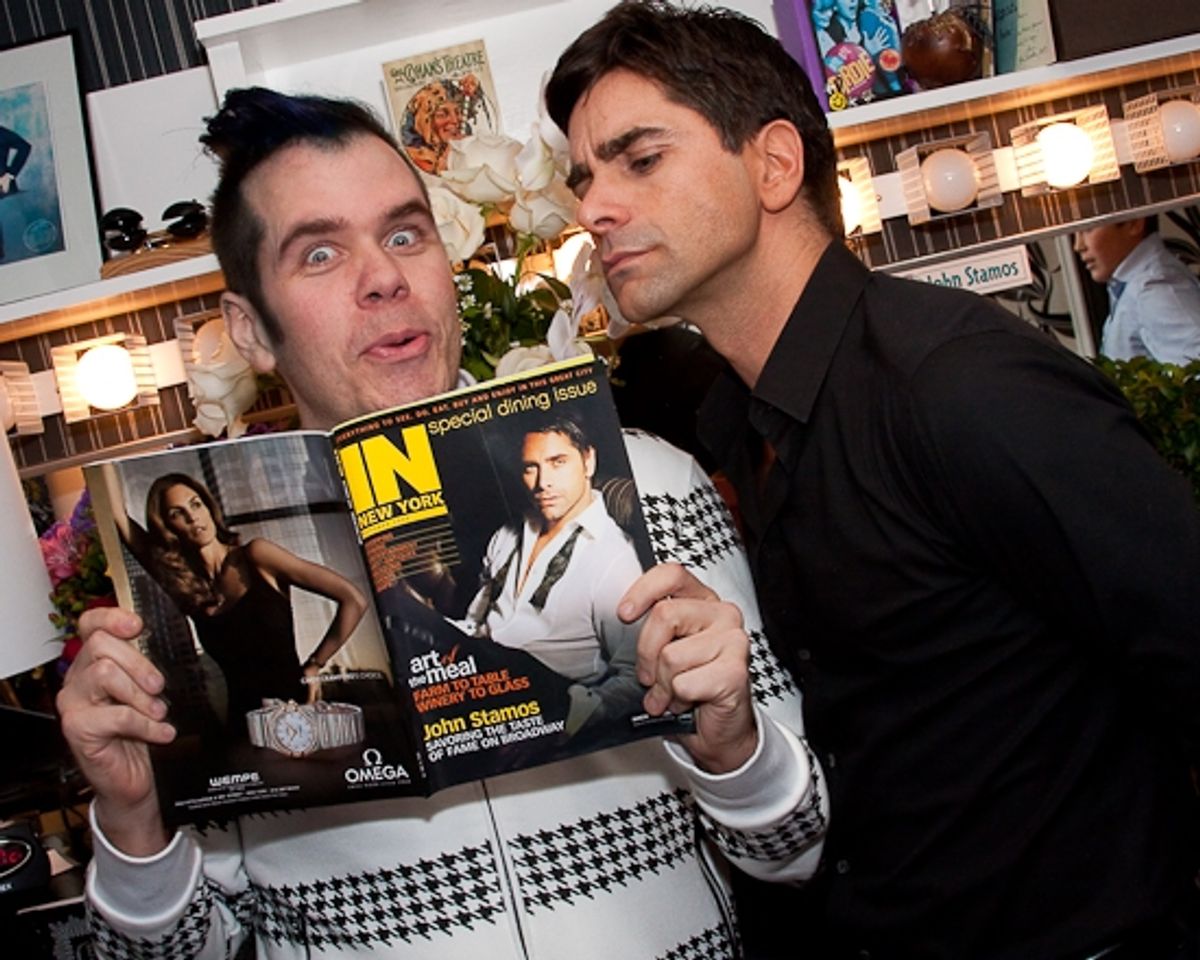 Perez Hilton and John Stamos at 