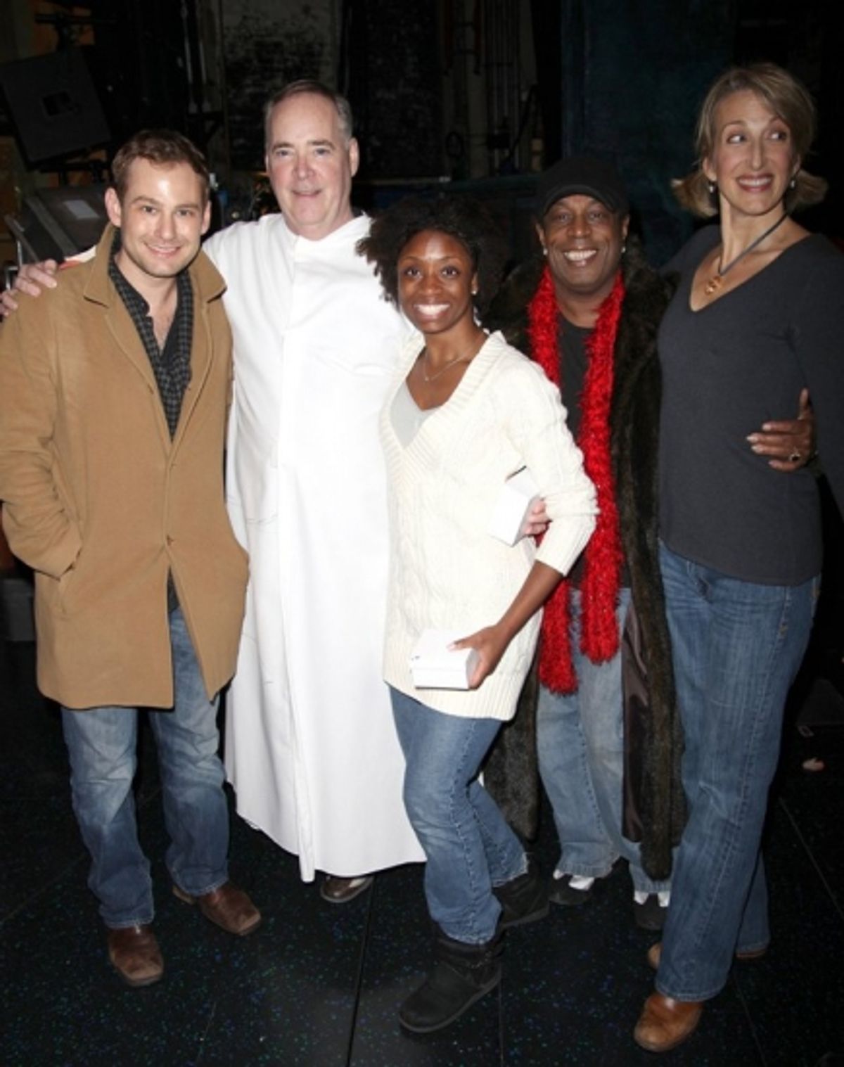 Chad Kimball, John Jellison, Montego Glover, Pi Douglass and Paula Leggett Chase at 