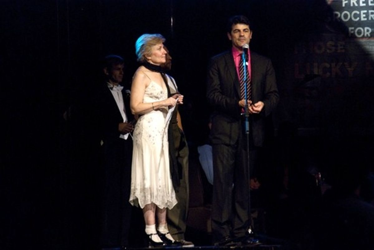 Jan Buttram, Abingdon Theatre Company Artistic Director; Peter Gregus, Co-director and co-choreographer of MARATHON '33
 at 