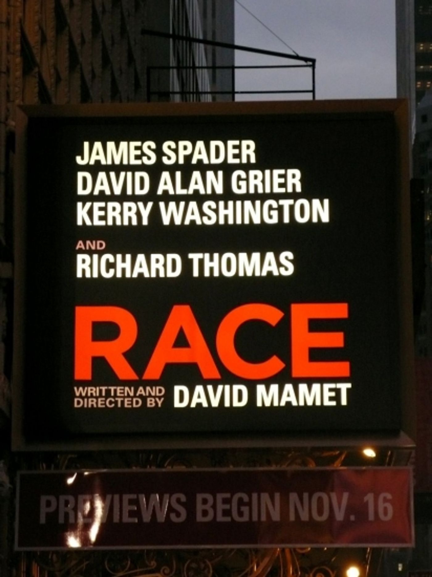 Photo Preview: RACE Marquee Unveiled at the Barrymore Theatre Photo Preview: RACE Marquee Unveiled at the Barrymore Theatre Image
