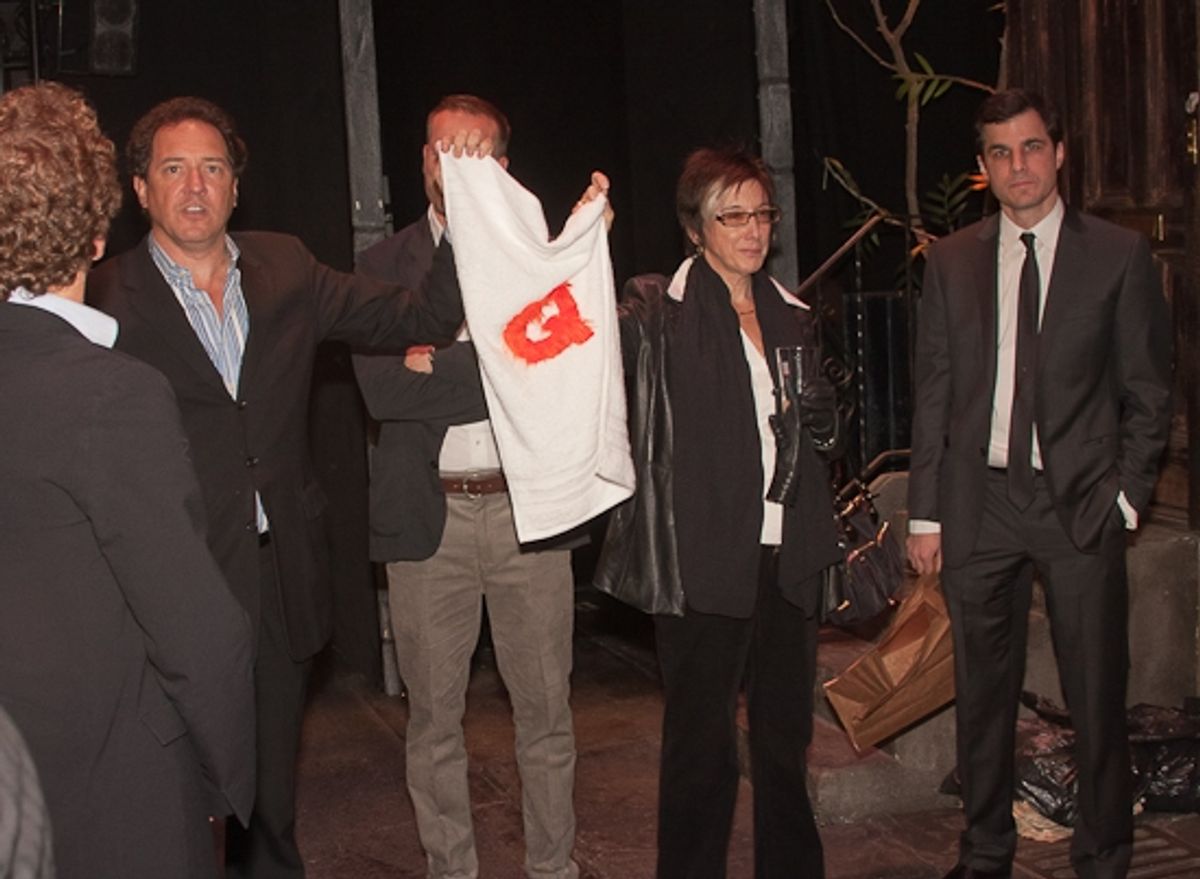 Kevin McCollum, Jason Moore, Robyn Goodman and Ken Davenport
 at 