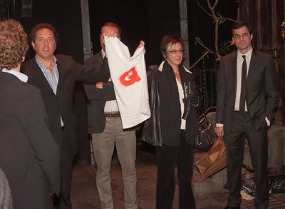 Kevin McCollum, Jason Moore, Robyn Goodman and Ken Davenport
 Photo