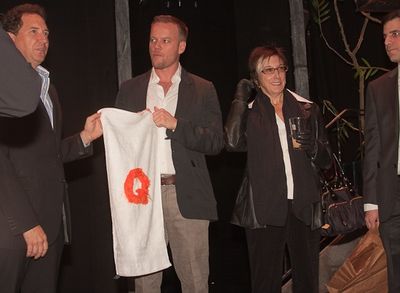 Kevin McCollum, Jason Moore, Robyn Goodman and Ken Davenport
 Photo