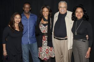 Debbie Allen (Director), Adrian Lester (Brick), Sanaa Lathan (Maggie), James Earl Jones (Big Daddy) and Phylicia Rashad (Big Mama) @ BroadwayWorld Debbie Allen (Director), Adrian Lester (Brick), Sanaa Lathan (Maggie), James Earl Jon Photo