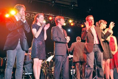 Tim Howar, Laura Osnes, Taylor Carol, Seth Rudetsky, Eden Espinosa Photo