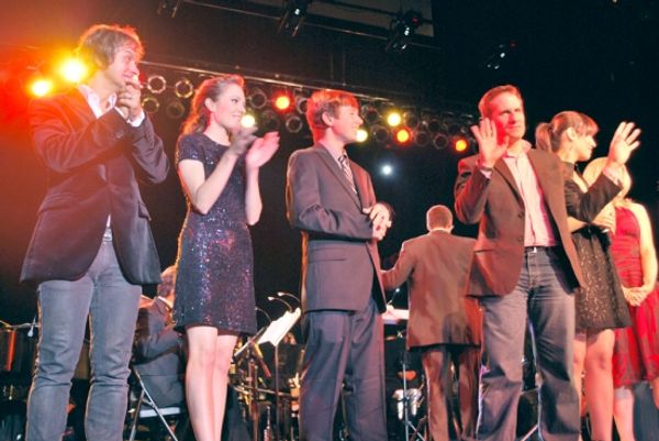 Tim Howar, Laura Osnes, Taylor Carol, Seth Rudetsky, Eden Espinosa Photo