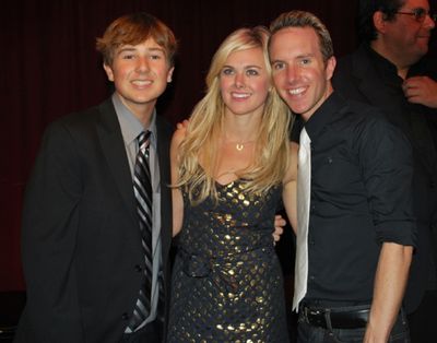 Wish recepient Taylor Carol, Laura Bell Bundy, Paul Canaan Photo