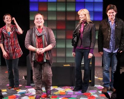 Kate Wetherhead, Jared Gertner, Lisa Brescia, and Hunter Foster Photo