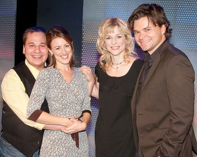 Jared Gertner, Kate Wetherhead, Lisa Brescia, and Hunter Foster Photo