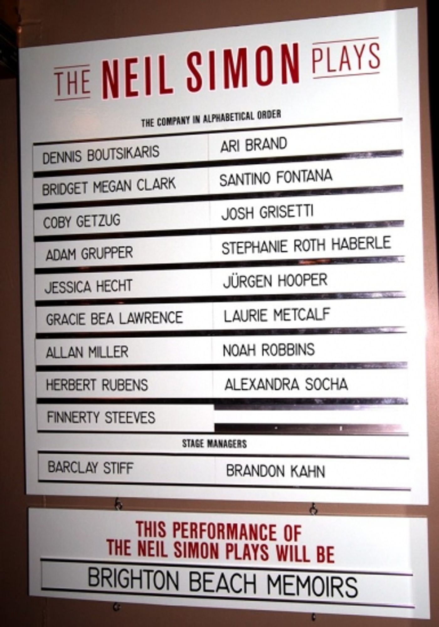 Photo Coverage: Neil Simon's BRIGHTON BEACH MEMOIRS Opens at the Nederlander Theatre  Image