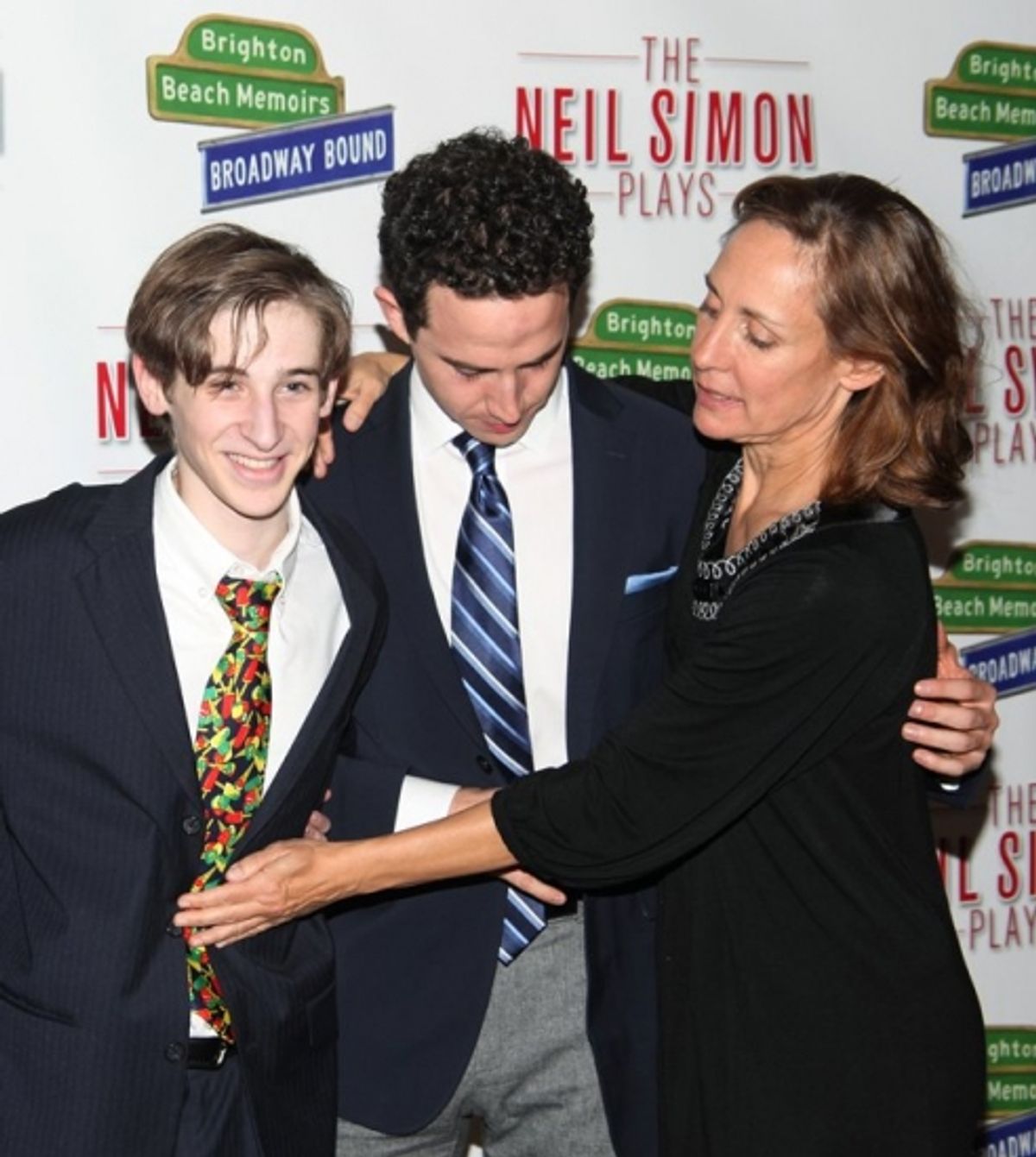 Noah Robbins, Santino Fontana and Laurie Metcalf at 