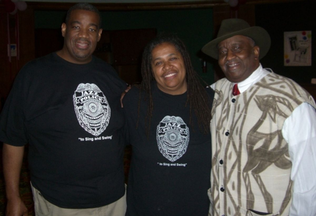 Kevin Mahogany with wife Allene, and drummer Bernard 'Pretty' Purdie at 