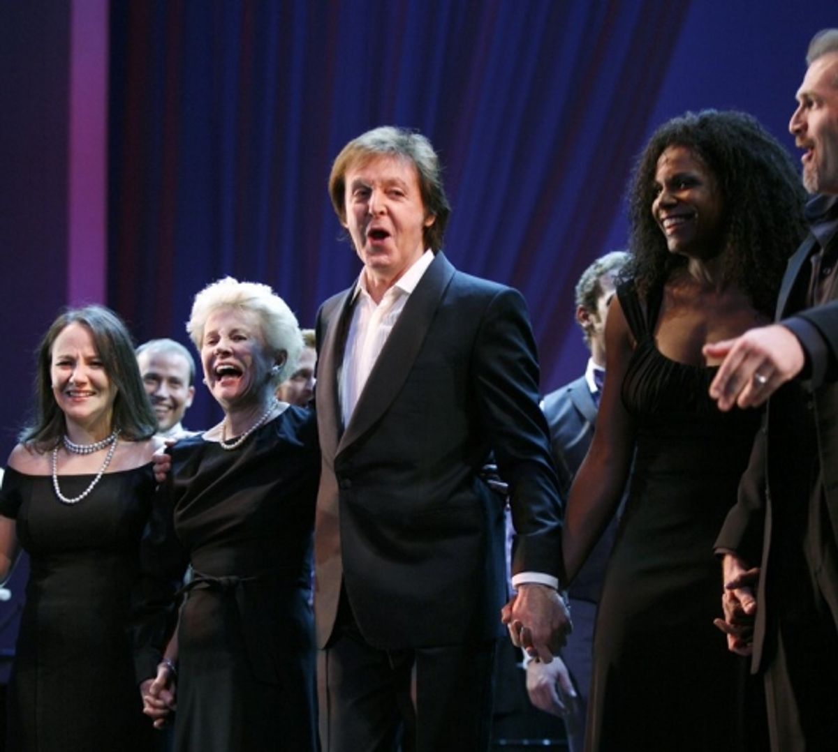 Emily Loesser, Jo Sullivan Loesser, Paul McCartney, Audra McDonald and Marc Kudisch at 