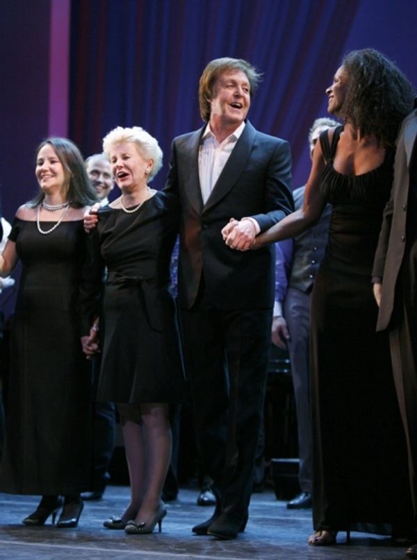 Emily Loesser, Jo Sullivan Loesser, Paul McCartney, Audra McDonald and Marc Kudisch Photo