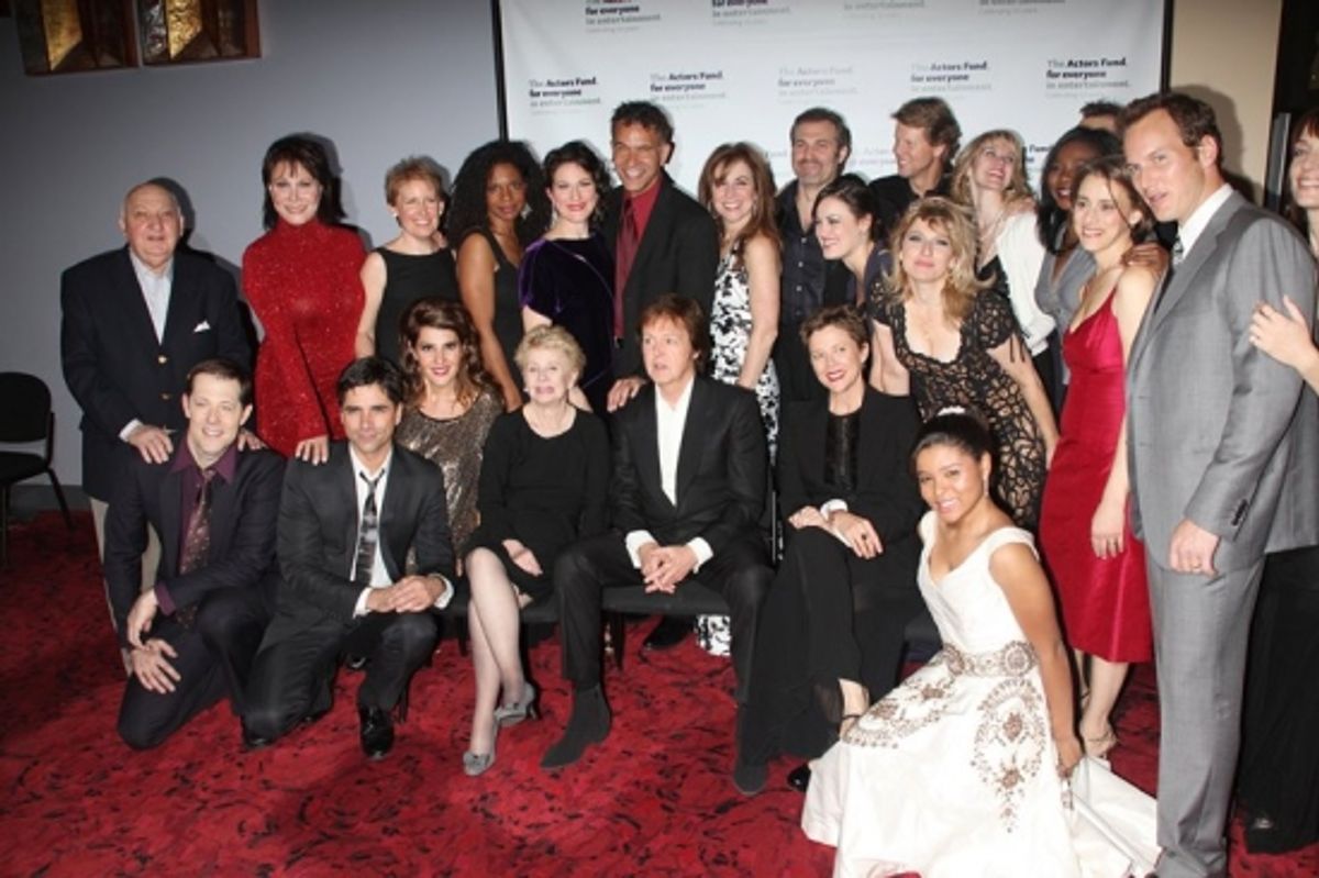 Paul McCartney and the All-Star cast of Chance & Chemistry: A Centennial Celebration of Frank Loesser- an Actors Fund Benefit at the Minskoff Theatre in New York City at 