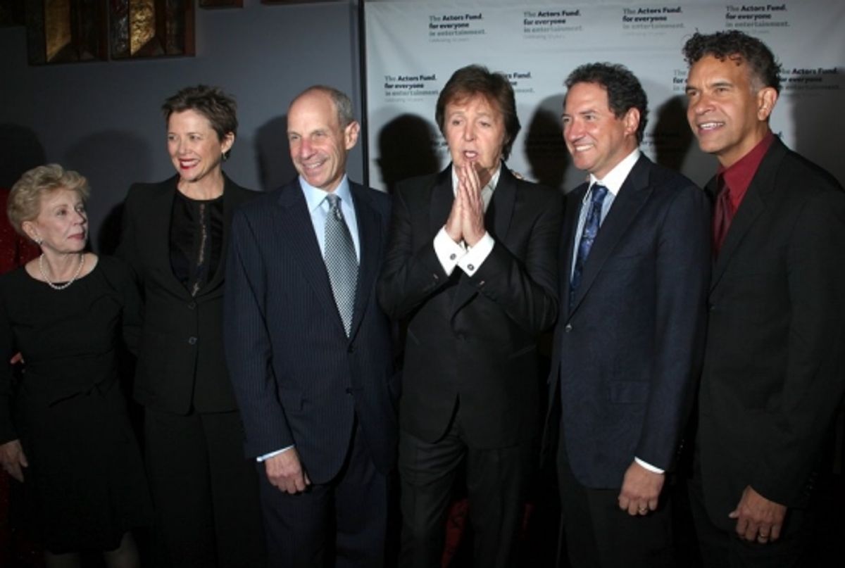 Jo Sullivan Loesser, Annette Bening, Jonathan Tisch,Annette Bening, Kevin McCollum and Brian Stokes Mitchell at 