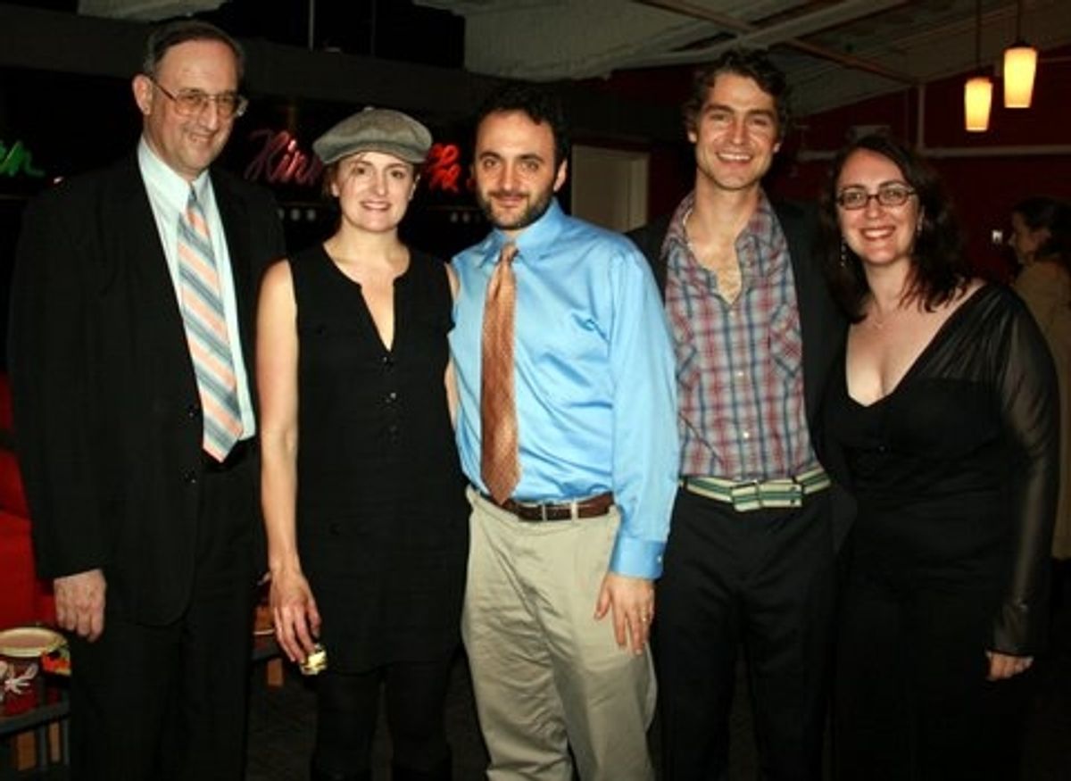 Victor L. Cahn, Keira Naughtom, director Eric Parness (with beard), Scott Barrow and producer Rachel Reiner. at 