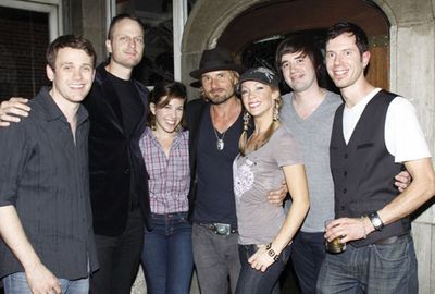 Michael Arden and his band at Upright Cabaret (L-R): Michael Arden, Todd Almond, Jaqu Photo