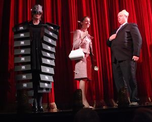 Contestants Tara Kennedy as 'The 39 Steps', Stephanie Tupper as 'Tippi Hedren', and Rob Hill as 'Hitchcock' @ BroadwayWorld Contestants Tara Kennedy as 'The 39 Steps', Stephanie Tupper as 'Tippi Hedren', and R Photo