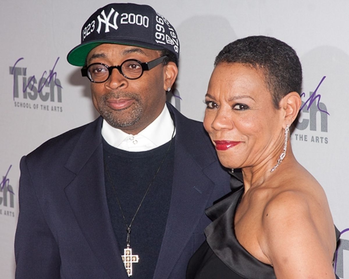 Spike Lee and Dean of the Tisch School of the Arts Mary Schmidt at 