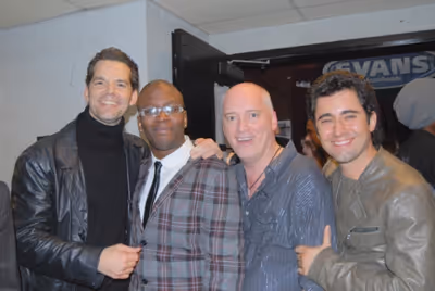 J. Robert Spencer, Titus Burgess, Donnie Kehr and John Lloyd Young Photo