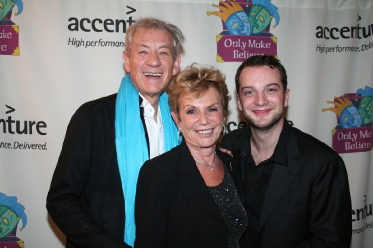 Sir Ian McKellen, Dena Hammerstein and Euan Morton at 