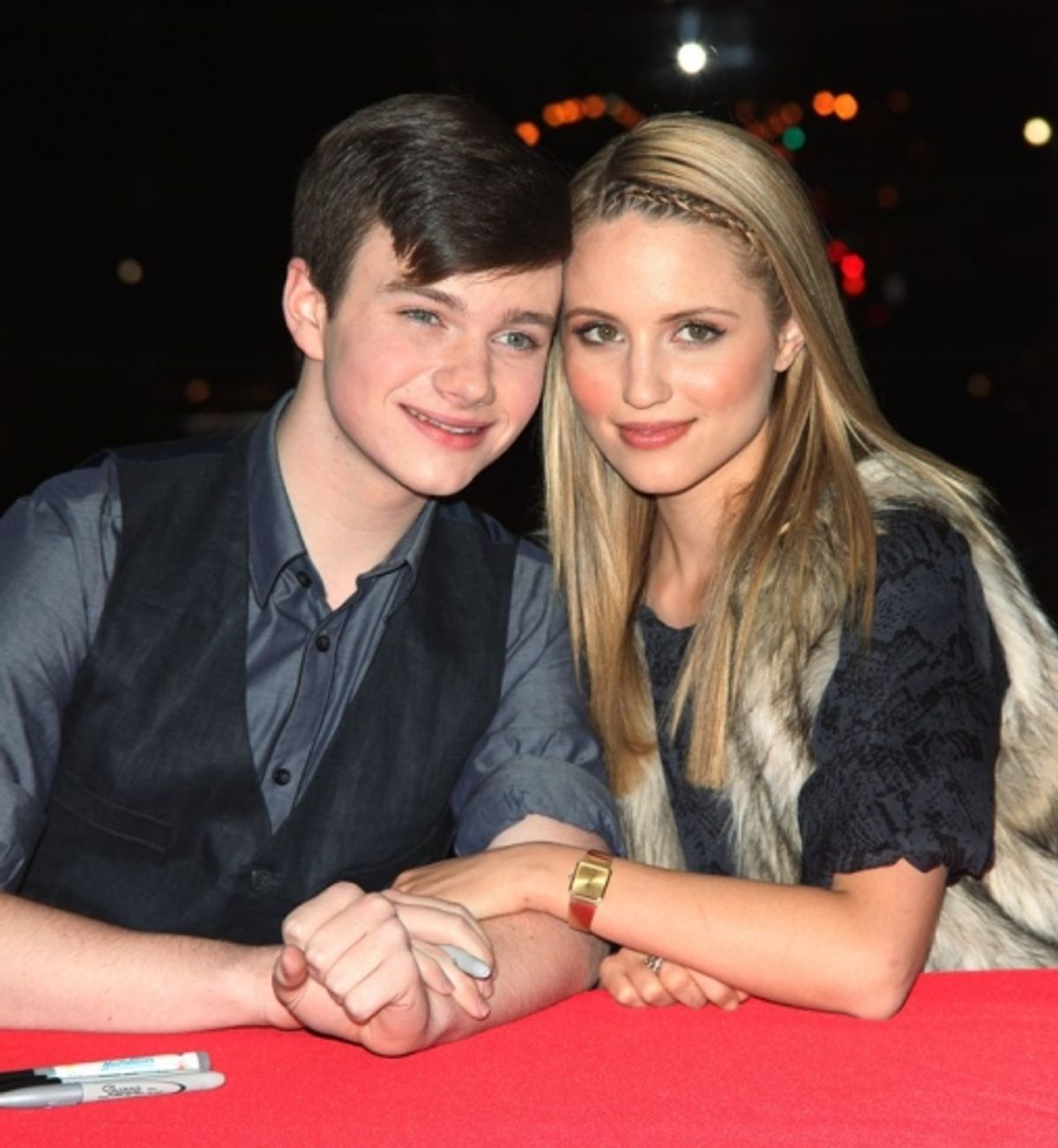 Dianna Agron and Chris Colfer at 