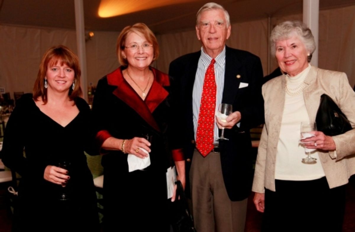 Gillian Anderson (Trumbull), Lucinda Knuth (Weston), Potter Crolius and Sue Crolius at Westport Country Playhouse Gala "An Enchanted Evening: The Music Of Richard Rodgers"