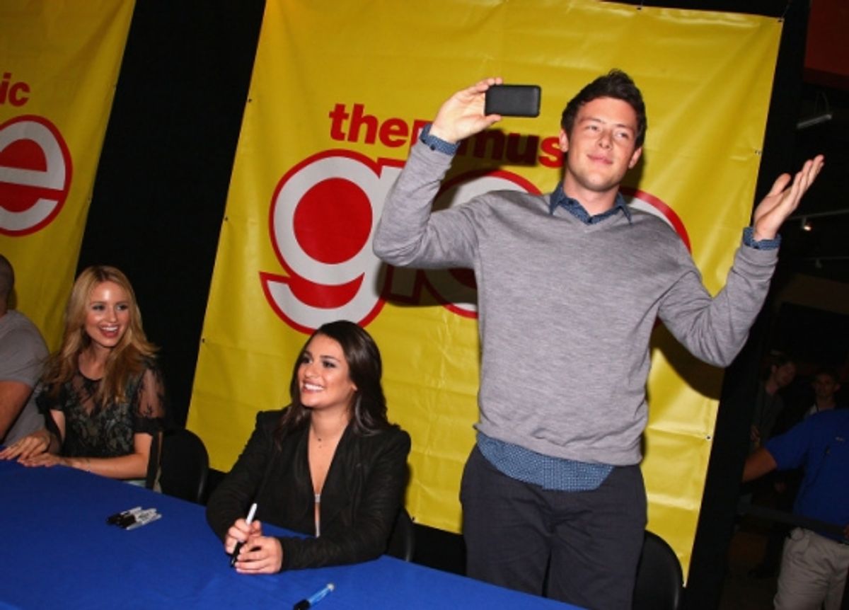 Dianna Agron, Lea Michele and Cory Monteith at 