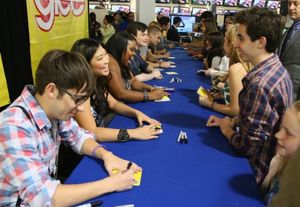 Kevin McHale, Jenna Ushkowitz, Amber Riley, Chris Colfer, Mark Salling, Dianna Agron and Cory Monteith @ BroadwayWorld Kevin McHale, Jenna Ushkowitz, Amber Riley, Chris Colfer, Mark Salling, Dianna Agron Photo