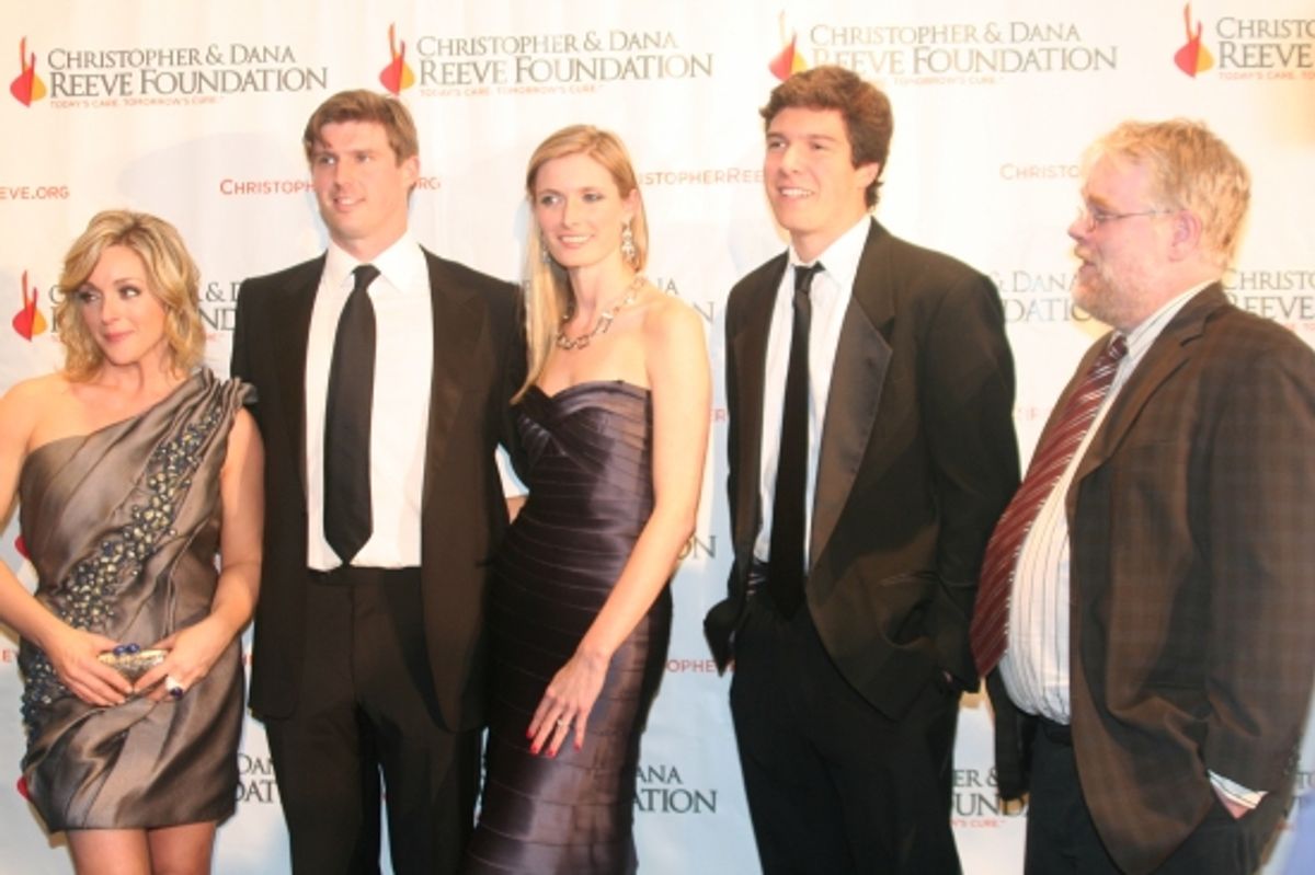 Jane Krakowski, Matthew Reeve, Alexandra Reeve Givens, Will Reeve and Philip Seymour Hoffman 
 at 