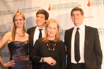 Matthew Reeve, Alexandra Reeve Givens, Meryl Streep and Will Reeve Photo