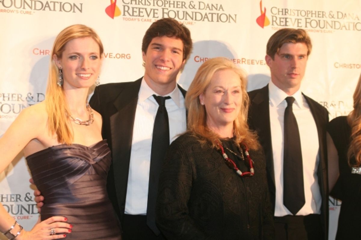 Matthew Reeve, Alexandra Reeve Givens, Meryl Streep and Will Reeve at 
