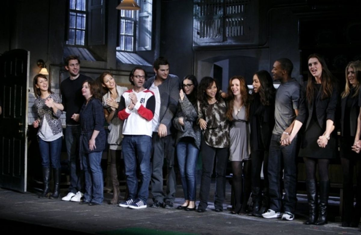 John Krasinski, Rachel Dratch, Eva Mendes, Fisher Stevens, Ashton Kutcher, Demi Moore, Rosie Perez, Amber Tambln, Rosario Dawson, Anthony Mackie, Brooke Shields and Jennifer Aniston at 